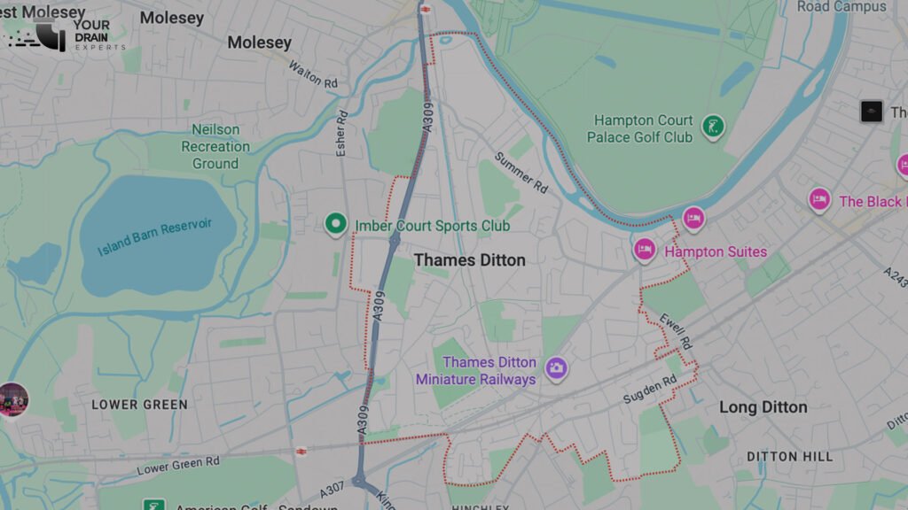 Areas we cover - We provide CCTV drain surveys across Thames Ditton and the surrounding areas in Surrey